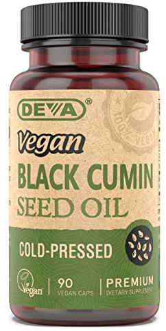 Deva Vegan Nutrition Black Cumin Seed Oil, Cold-Pressed, Unrefined, 90 Capsules (Pack of 3)
