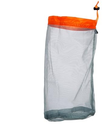 Bolsa de Malla, Sac de Rangement en Nylon Maille Sac en Filet avec Cordon Ultraléger pour Camping Randonnée Voyages(M (Orange)
