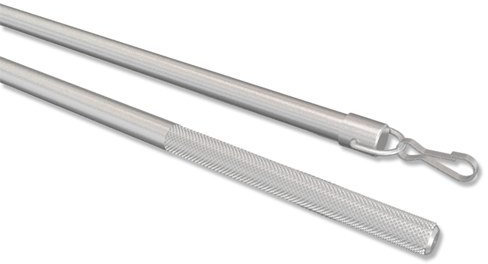 Interdeco Schleuderstäbe/Gardinenstäbe (2 Stück) Silbergrau aus Aluminium für Gardinen/Vorhänge, Simply, 75 cm