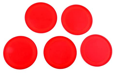 Sharplace 5 Stück Air Hockey Ersatz Pucks, 50mm / 60mm - Rot, 60mm