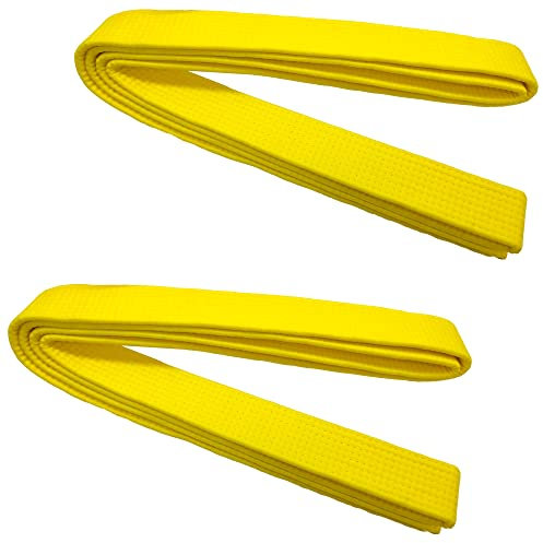Niuhong 2 Pcs Judo Karate Gürtel Kampfsport Sport Gürtel Taekwondo Belts Professioneller Karate Aikido Belt Dickem Stoff Gelbgurt Kinder Erwachsene Kampfsportgürtel Kofun 260cm (Gelb)