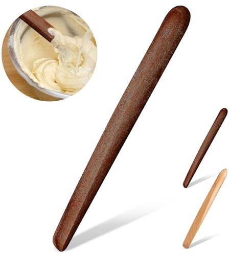 Otuuz 11 Inch Wooden Sourdough Bread Mixing Stir Stick Spurtle Wooden Sourdough Bread Making Tools Paddle Stirring Stick for Kitchen Cooking(Acacia)