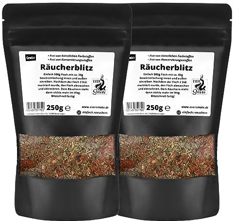 Räucherblitz 2X 250g I Räuchergewürz Räucherfix Räucherlake Räucherlauge Fische Räuchern Smoker