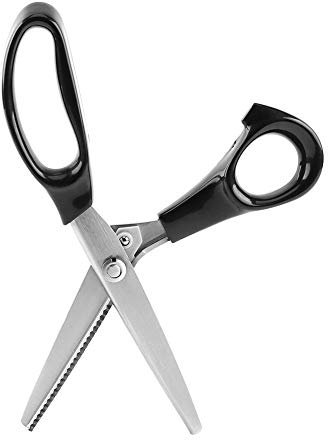 KOSDFOGE Forbici da Cucito, Forbici per Tessuti, Forbici a Zig Zag con Tagliente Seghettato, Cesoie da Cucito per Tessuto/Pelle/Artigianato di Carta(4mm)