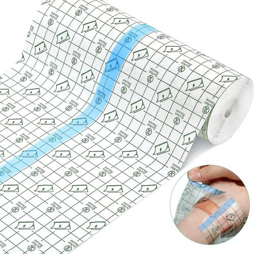 ANAMPION Pansement Tatouage Waterproof 20cm*10m, Rouleau de Film Imperméable Antibactérien Bandages,Transparent Pansement Bandage pour Tatouages Fixer Plaster Stretch Fixation