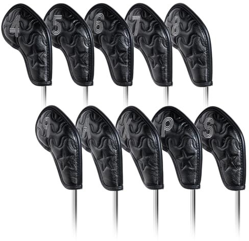 10ps/set Star Iron Headcover set Protector Velcro Closure For Right Handed Golfer Golf Clubs