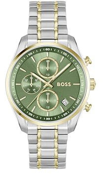 BOSS Grand Tour Women's 3H Quartz Chronograph Watch, Stainless Steel Bracelet, 3ATM/30m Water Resistant - Stylish, Elegant Timepiece - Gift for Her, 38mm