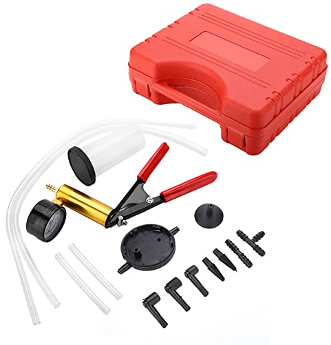 Cocoarm Kit Professionale per Spurgo Freni, Set Completo con Tester Sottovuoto, Misuratore, Contenitori, Tubi e Adattatori per Manutenzione Frenante e Frizione