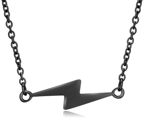 QGJNSGC Collane per urna fulminea per ceneri fulmine bullone cremazione gioielli per ceneri Thunderbolt ricordo collana per donne uomini gioielli portacenere verticale fulmine urna ciondolo, Unisex,
