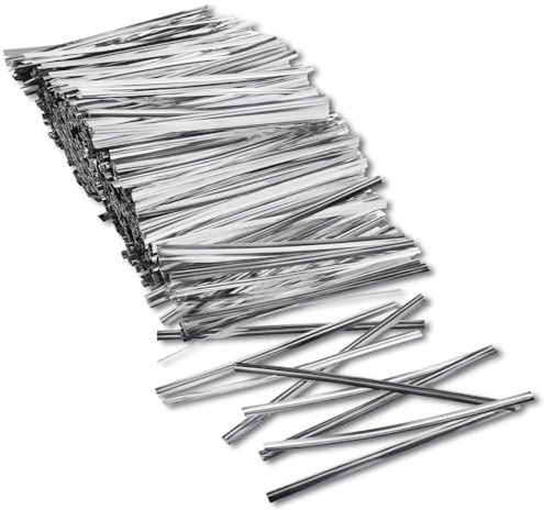 CUEMOON Lot de 1600 attaches métalliques Twist Ties de 10 cm pour sachets cadeaux, sachets de fond, biscuits, pâtisseries, sachets de bonbons