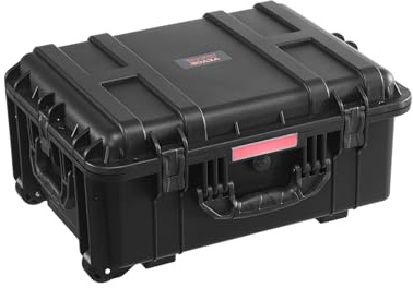 VEVOR Étui rigide résistant aux intempéries IP67, étui de protection robuste avec roulettes, poignée de traction rétractable, 4 clips, 4 trous pour cadenas, mousse insérée, 573 x 450 x 277 mm, 70-85 L