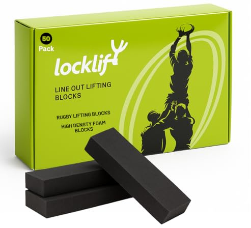 locklift Rugby Lineout Lifting Blocks – Foam Rugby Blocks for Lineout Training – Compatible with Rugby Tape, Zinc Oxide Tape, EAB Tape, Strapping & Rugby Accessories for Lifting