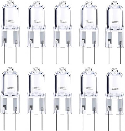 OakGlow G6.35 Lampadina Alogena 12V 20W/35W/50W - Lampadario in Cristallo, Proiettore, Illuminazione da Incasso - JC Lampada a Bassa Tensione con Filamento Assiale (Confezione da 10) 12V 50W
