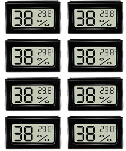 Collazoey 8 Piezas Termometro Digital Casa, Termometro Interior, Mini higrometro con LCD, Medidor Humedad Ambiente para Hogar, Oficina, Habitación de Bebé, Dormitorio y Sótano