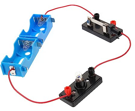 SOPOTUTU Kit De Experimentos Eléctricos Stem para Niños, Conjunto Educativo DIY De Circuitos Sencillos Interruptores, Bombillas y Cables, Material Plástico Seguro para Física Clase y Casa