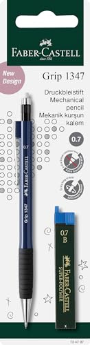 Faber-Castell 134797 - Porte-mines GRIP avec 12 mines, dureté : B, épaisseur des mines : 0,7 mm, couleur du corps assortie (pas de choix de couleur possible)