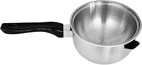 Youdoit Stieltopf mit doppeltem Boden, Wasserbad, 1 l, Edelstahl, Silber, 1 Liter, Unbeschichtet, Chocolate Melting Pot, Topf, Ohne Deckel, Inkl. Stieltopf
