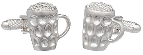 Gemelos con diseño original de taza de cerveza en una pinta, presentados en caja de gemelos de ónix, plata, Taille unique