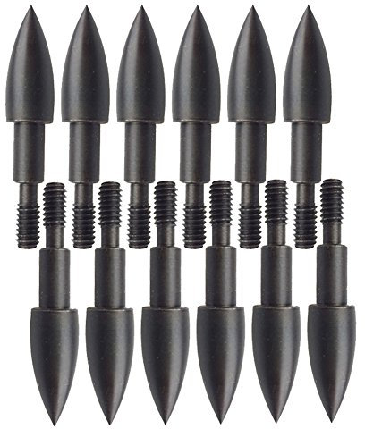 MILAEM 12pcs Bogenschießen Pfeilspitze 100Grain Jagdspitzen Einschraub Stahl Spitze für Bogenpfeile Armbrustpfeile Armbrust Bolzen