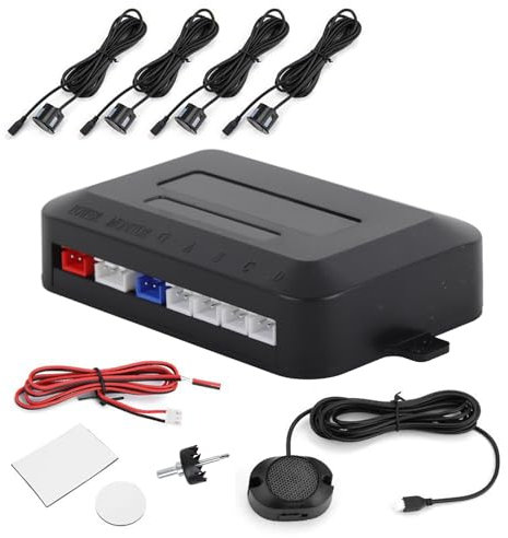 parksensoren hinten, einparkhilfe hinten, Einparkhilfe Set,Sound Alert Indicator Parksensor Rückfahrradar Kit Warnung Sound Indicator Probe System 12V Assist Rückwärtsfahrt Assist Sensor