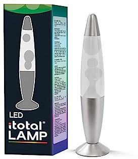 I-TOTAL® - LED-lavalampa med vaxvärmebeständighet, utan glödlampa (färg bassilver, vitt vax)