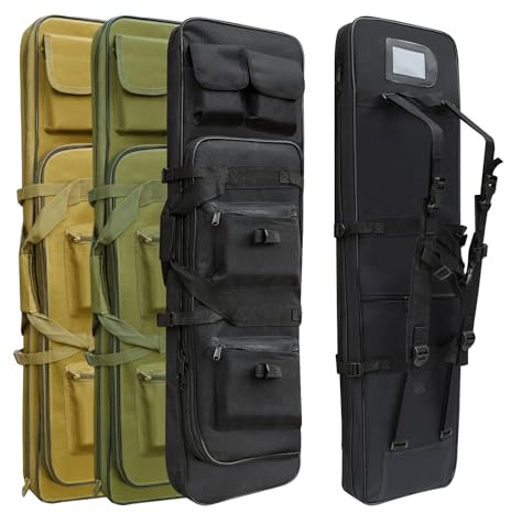 RUBY.Q 32 Rifle Bag, Black Tactical Long Rifle Backpack, Portable Shotgun Case for Firearm Storage and Transportation, Suitable for Outdoor Hunting Shooting (32 Black)