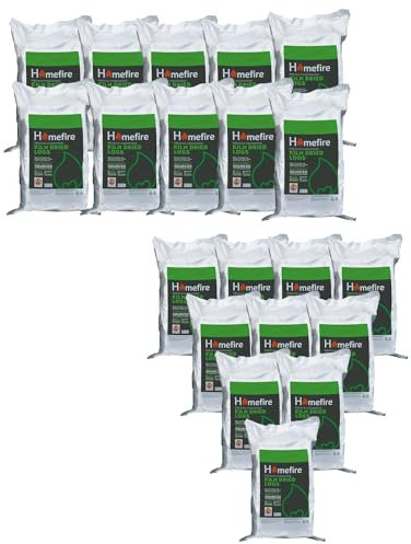 Homefire Full Pallet of Kiln Dried Logs Handy Bags, for Wood Burners, Open Fires, Multi-fuel Stoves (Pack of 20)