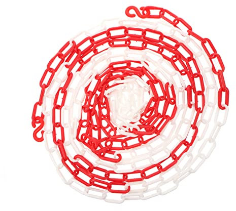 Healvian Kunststoffkette Sicherheitskette Aus Kunststoff Halloween-requisiten Absperrkette Aus Kunststoff Warteschlange Aus Plastik Verkehr Barrierekette Pp-kunststoff Kette Kette