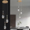 ZYBWL Modern Black Gold Pendant Light 3-Bulb LED Ceiling Lights Mini Teardrop Crystal Pendant Light for Kitchen Island Bedroom Hallway Entrance Pendant Lamp Height Adjustable
