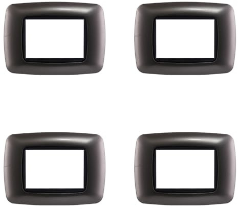 4 Pezzi, Placca compatibile Con Bticino Living, Placche Plastica Bombata 3/4/7 posti, per supporti blu - kit 4 pz