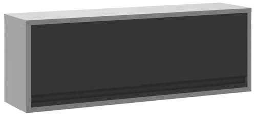 vidaXL Armoire à outils avec stockage Noir et gris 100 x 25 x 35 cm, Atelier, coffre à outils en acier rectangulaire, rangement durable, organisateur moderne pour garage