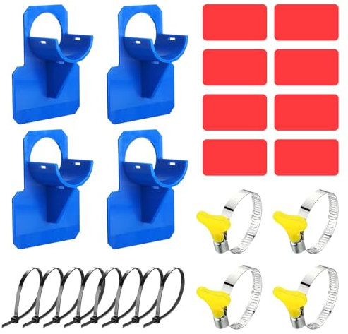 4 PCS Support Tuyau Piscine, Accessoire Piscine Tubulaire, Accessoire de Piscines, Avec des Attaches Câble Et des Colliers de Serrage, Convient Aux Conduites D'eau D'un Diamètre Inférieur À 38 mm/A