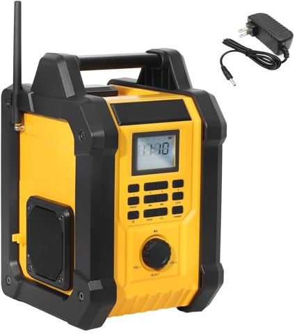 Jobsite Radio Speaker, Compatible with DeWalt 20V MAX Battery, IPX54 Waterproof Portable Wireless Stereo,Strong Signal Reception, AM/FM, TWS, 100ft Range, AC/DC Powered(Tool Only)
