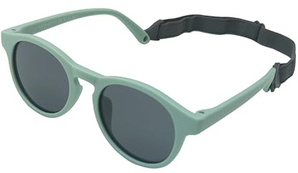 FloraVigo baby sunglasses, kids sunglasses with strap polarized flexible frame, UV400 protection suitable for 0-36 months infants and toddlers girls and boys (Sand green)