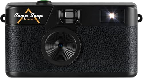 Camp Snap Appareil Photo Numérique,8MP Style Argentique Vintage, sans Écran et Format Compact,Stockage 2000+ Photos,Rechargeable USB,Idéal pour Voyage et Aventure en Plein Air - Noir