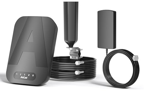 Atcall Cell Phone Booster for RV Truck, Support All U.S. Carriers Verizon AT&T T-Mobile 5G 4G LTE, Omni-Directional RV Cell Phone Booster FCC Approved
