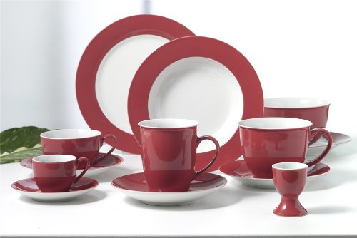 Kaffee- und Tafelservice 30 tlg. Doppio rot