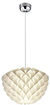 Reality Leuchten Tilia R30540101 Pendelleuchte, Chrom, Kunststoff Weiß
