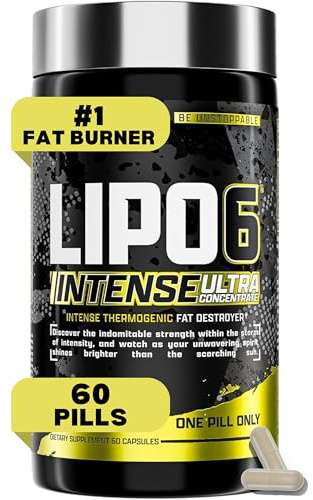 Nutrex Research Lipo6 Black Intense Ultra Concentrate Thermogenic Belly Fat Burner for Men and Women | Diet Weight Loss Supplement and Appetite Suppressant | 60 Diet Pills