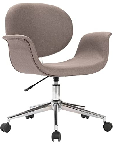 vidaXL Bürostuhl Drehbar Höhenverstellbar Schreibtischstuhl Drehstuhl Büromöbel Stuhl Chefsessel Bürosessel Computerstuhl Taupe Stoff