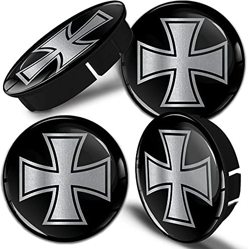 SkinoEu® 4 x 60mm Silikon Nabenkappen Kappen Silber Schwarz Felgendeckel Radkappen Radnabendeckel Nabendeckel Auto Tuning C 112