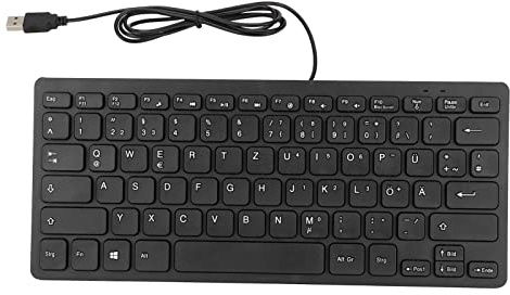 Mini Trådlöst Tangentbord,78 Key Mute Ultra Tunt 1,2M Trådbundet USB Litet Språktangentbord,Universell Kompakt Stationär PC PC Skrivmaskin Tangentbord,för Kontorshem Hotellspel(tysk)