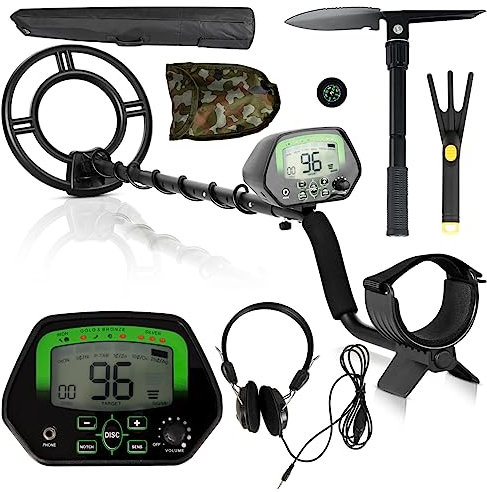 GiantexUK Metal Detector, Adjustable High Accuracy Detector Kit with 25CM Waterproof Search Coil, LCD Monitor, Pinpoint, Disc, Notch & All Metal Modes, Lightweight Treasure Seeker for Kids Adults