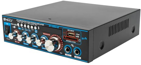 DSYOGX Stereo förstärkare, digital mini HiFi Bluetooth Au-dio effektförstärkare, stereo, Au-dioförstärkare, förstärkare, FM, full förstärkare med fjärrkontrollfunktion