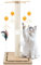 Gofady Cat Scratching Post, 63CM Cats Scratcher Kitten Scratch Post Indoor with Sisal Pole Hanging Ball for Kitten and Adult Cats, Light yellow
