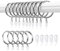 25 Sets Metal Curtain Rings And Hooks, Curtain Hanging Rings 30mm Internal Diameter Eyelets for Hanging Curtain Poles And Rods(Silver)