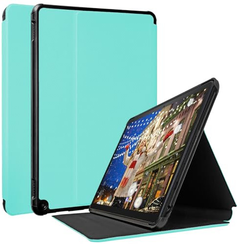 Hülle für LG 10.1 Zoll Tablet & Ƒỉṛẹ-ḤḌ 10 Zoll Tablet (13th Gen, 2023 Release), TOKILO Slim Leichte Weiche PU Ledertasche mit Stand Auto Wake/Sleep, MintGrün