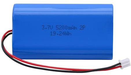 5200mAh 3,7V Li-Ion Akku wiederaufladbar mit JST 2.0 PH Stecker, Lithium Ionen Akku-Pack für Bluetooth Lautsprecher, Spielzeug, Elektronik und LED Licht