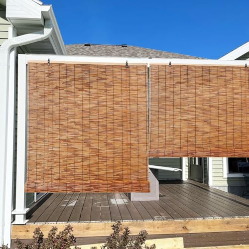 AJTXCSFOQL Natur Bambusrollo Jalousien Bambus 280 120 240 160 180 260 200 220 Länge Outdoor Wetterfest Sonnenschutz Sichtschutz Rollo Seitenzugrollo Handgewebt für Fenster Türen(160 x 200 cm)