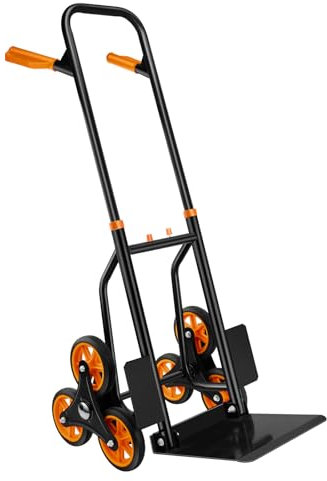 HDYEGIOU Stair Climbing Hand Truck Heavy Duty Stair Climbing Cart with 6 Wheels and Telescoping Handle,Folding Stair Climbing Dolly with 2 Elastic Ropes for Moving,Hold Up to 440LB